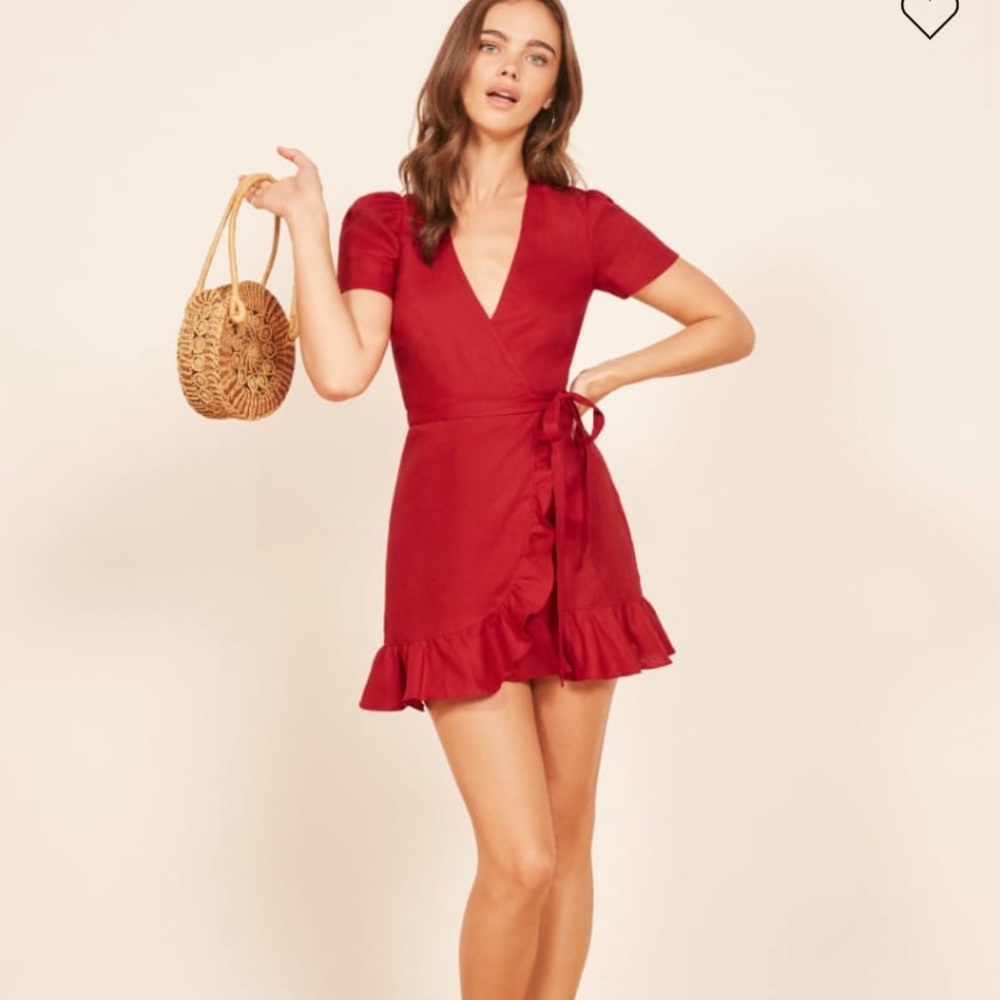 Reformation ‘Sally’ wrap dress with ruffle SZ 2X